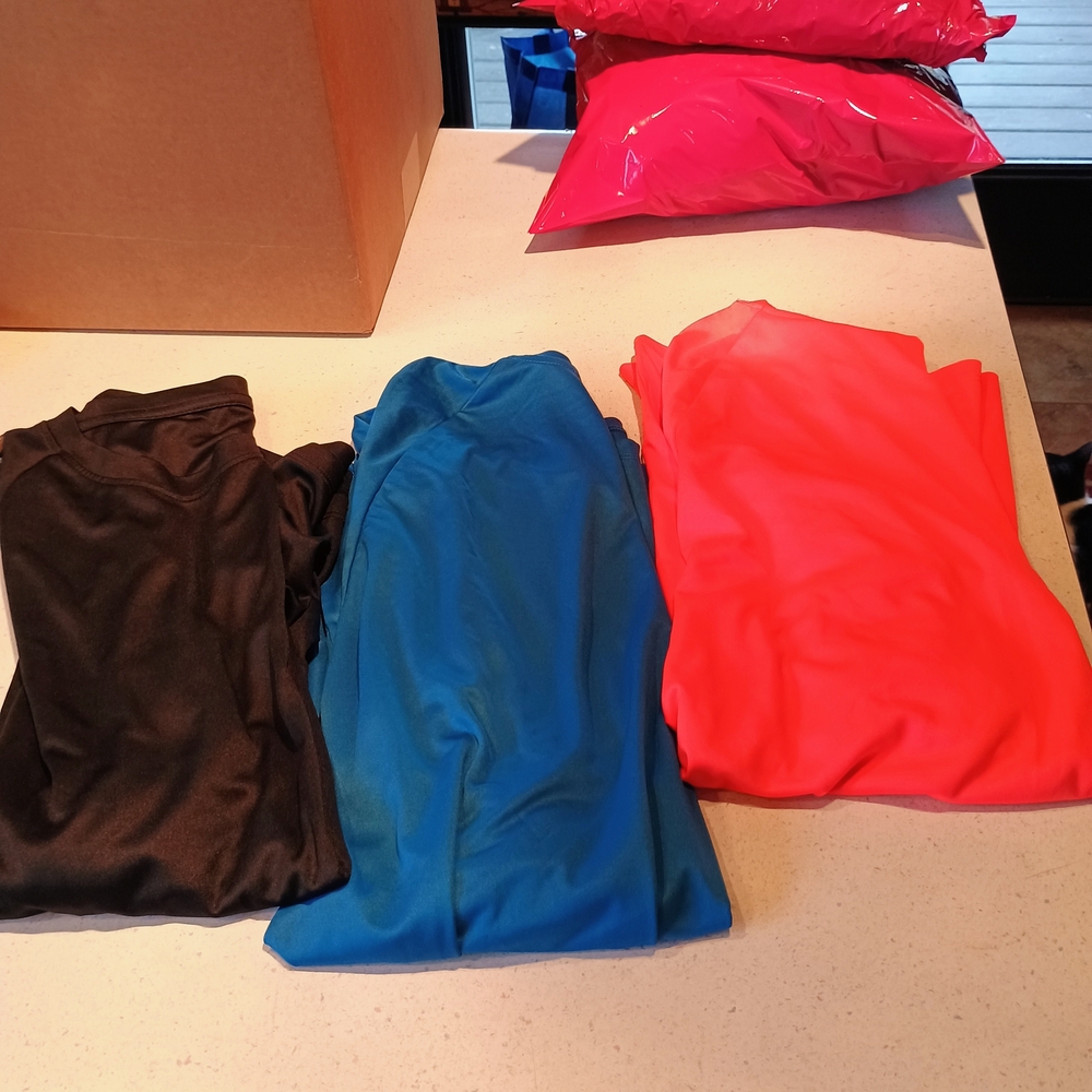 Three Soft Knit Tops - Black, Teal, Coral